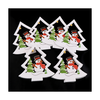 Pendentifs de No&euml;l en bois Sapin de No&euml;l blanc (10 pcs)