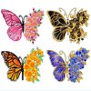 Autocollant Diamond Painting Large - Papillons 01 - 4 pi&egrave;ces (17cm)