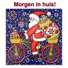 Special Diamond Painting Kerstman op fiets 25x25cm