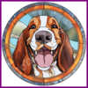 Diamond Painting Glas in lood Hond - Basset Hound