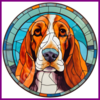Diamond Painting Glas in lood Hond - Basset Hound