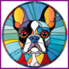 Diamond Painting Glas in lood Hond - Boston Terrier