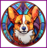 Diamond Painting Glas in lood Hond - Corgi