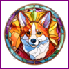 Diamond Painting Glas in lood Hond - Corgi