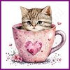 Diamond Painting Kitten in theekopje