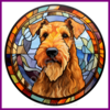 Diamond Painting Glas in lood Hond - Airedaleterrier