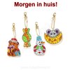 Diamond Painting Set de porte-cl&eacute;s No&euml;l 11 (4 pi&egrave;ces)