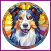Diamond Painting Glas in lood Hond - Border Collie