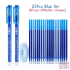 Set de stylos effa&ccedil;ables 23 pi&egrave;ces Bleu