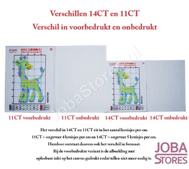 Borduur Pakket Roos met vlinders 14CT Voorbedrukt (26x30cm)