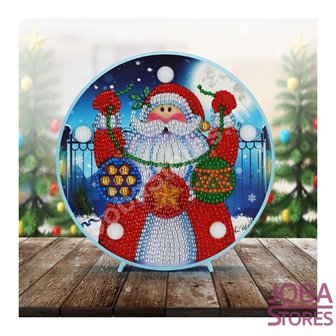 Diamond Painting Lamp Kerst 07 Kerstman