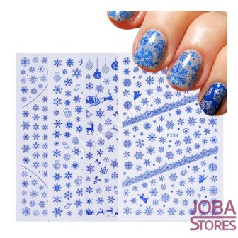 Nagel Sticker Set Sneeuw Blauw