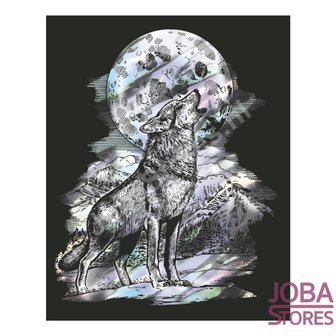 Kras Tekening Senior &quot;Sequin Art&quot; Wolf Holografic