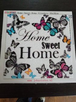 Diamond Painting Home Sweet Home Papillons 30x30cm