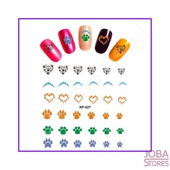 Ensemble d&#039;autocollants pour ongles pattes (6 feuilles)