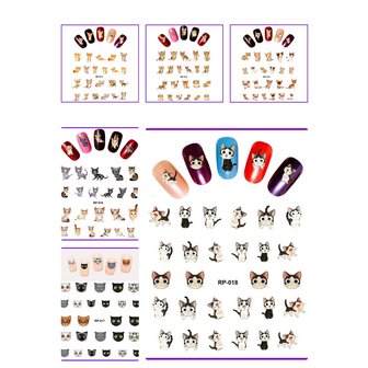 Set Stickers Ongles Chats (150 stickers)