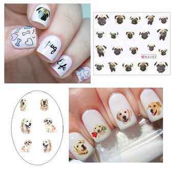 Set d&#039;autocollants pour ongles Chiens (220 autocollants)