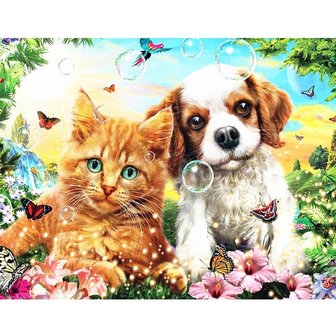 Diamond Painting Chaton et Chiot 40x50cm