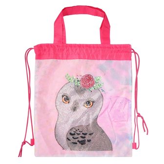 Sac &agrave; dos Diamond Painting Hibou rose