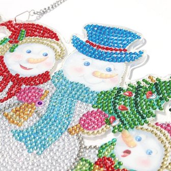 Diamond Painting Christmas Hanging Ornement 01 20cm (Bonhommes de neige)