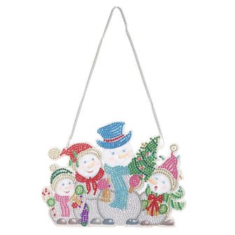 Diamond Painting Christmas Hanging Ornement 01 20cm (Bonhommes de neige)