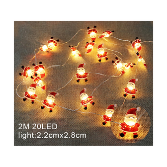 Guirlande de lumi&egrave;res de No&euml;l Mini Santas (20 lumi&egrave;res/2 m&egrave;tres)