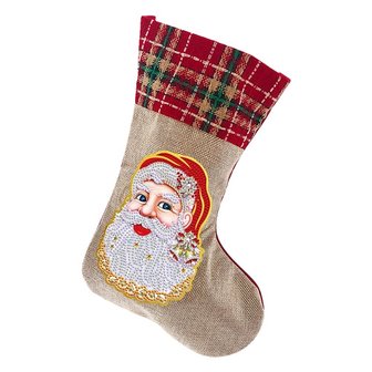 Diamond Painting No&euml;l Chaussette 04 (Santa face/30cm)