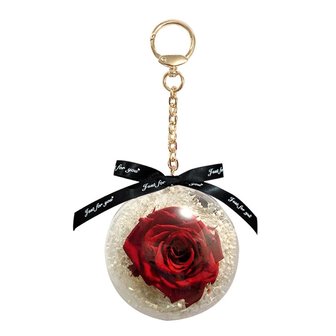 Pendentif Sph&egrave;re avec rose mod&egrave;le A (9cm) - Saint Valentin - F&ecirc;te des M&egrave;res ASTUCE