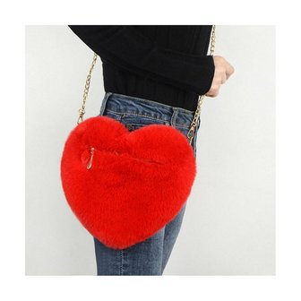 Sac Peluche Coeur Rouge 25cm - Saint Valentin - F&ecirc;te des M&egrave;res ASTUCE