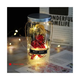 Bouquet de roses de savon avec &eacute;clairage 18cm - Saint Valentin - F&ecirc;te des M&egrave;res