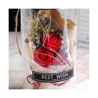 Bouquet de roses de savon avec &eacute;clairage 18cm - Saint Valentin - F&ecirc;te des M&egrave;res