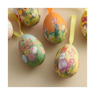 D&eacute;coration Oeufs de P&acirc;ques assortis (12 pi&egrave;ces)