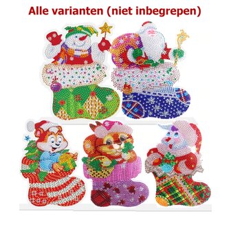 Diamant Peinture Debout Ornement de No&euml;l Chaussette de No&euml;l 02 (18cm)