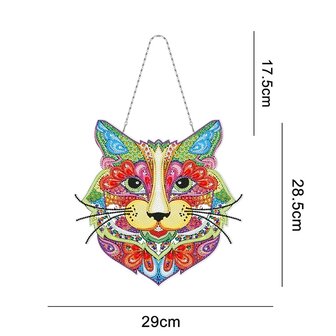 Diamant Peinture Ornement Suspendu Chat (30cm)