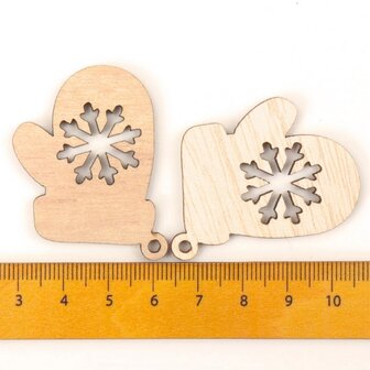 Assortiment de mini cintres de No&euml;l en bois &agrave; peindre/colorer soi-m&ecirc;me (10 pi&egrave;ces/44mm)