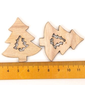 Mini cintres de No&euml;l en bois Sapins de No&euml;l &agrave; peindre / colorier soi-m&ecirc;me (10 pi&egrave;ces / 44mm)