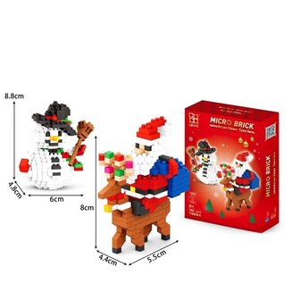 Kit de construction Nanoblocks P&egrave;re No&euml;l et bonhomme de neige (720 pi&egrave;ces)