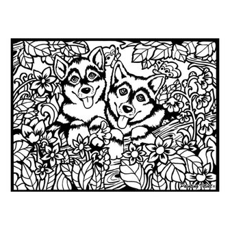 ColorVelvet Velvet coloriage petit 5 avec marqueurs (21x29cm)