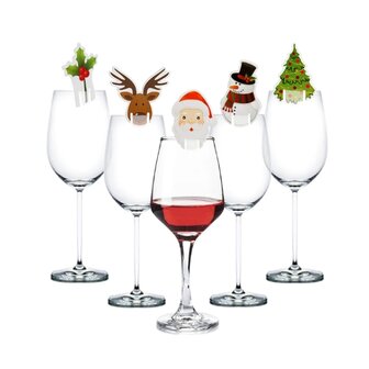 Assortiment de d&eacute;corations pour verres &agrave; vin 5 types (50 pi&egrave;ces)