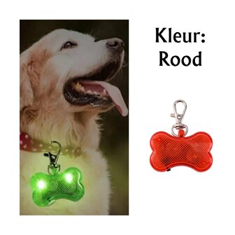 Os illumin&eacute; &agrave; led avec clip pour collier de chien (Rouge)