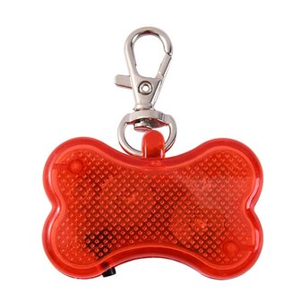 Os illumin&eacute; &agrave; led avec clip pour collier de chien (Rouge)