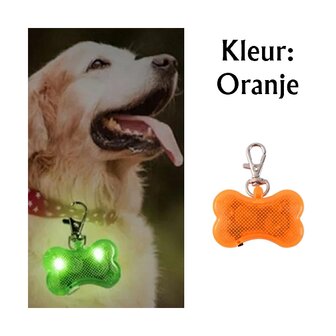 Os illumin&eacute; &agrave; led avec clip pour collier de chien (Orange)