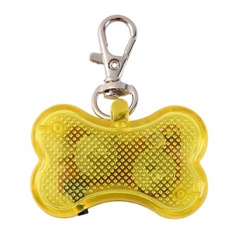 Os illumin&eacute; &agrave; led avec clip pour collier de chien (Jaune)