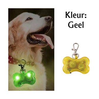 Os illumin&eacute; &agrave; led avec clip pour collier de chien (Jaune)