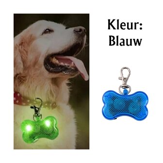 Os illumin&eacute; &agrave; led avec clip pour collier de chien (Bleu)