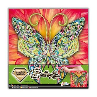 Grafix Diamond Painting sur toile papillon 30x30cm