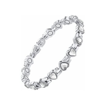 Bracelet Magn&eacute;tique Acier (femme) Coeurs couleur argent