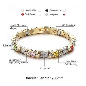 Bracelet Magnetic Steel (femme) Aby or color&eacute;