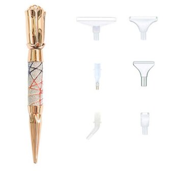 Diamond Painting Pen Rose Gold 03 met opzetstukjes