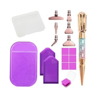 Diamond Painting Toolkit Rose Gold 02 avec tapis adh&eacute;sif et accessoires